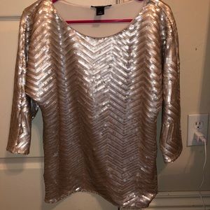 Sequined Chevron Top